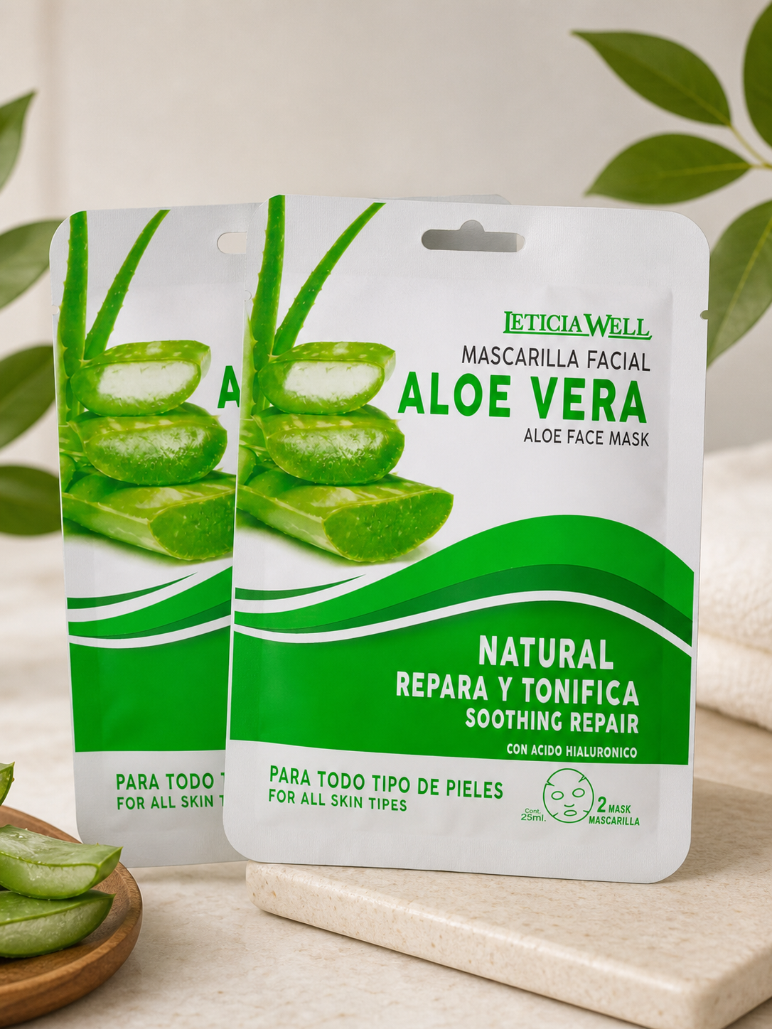2 Mascarillas Aloe Vera