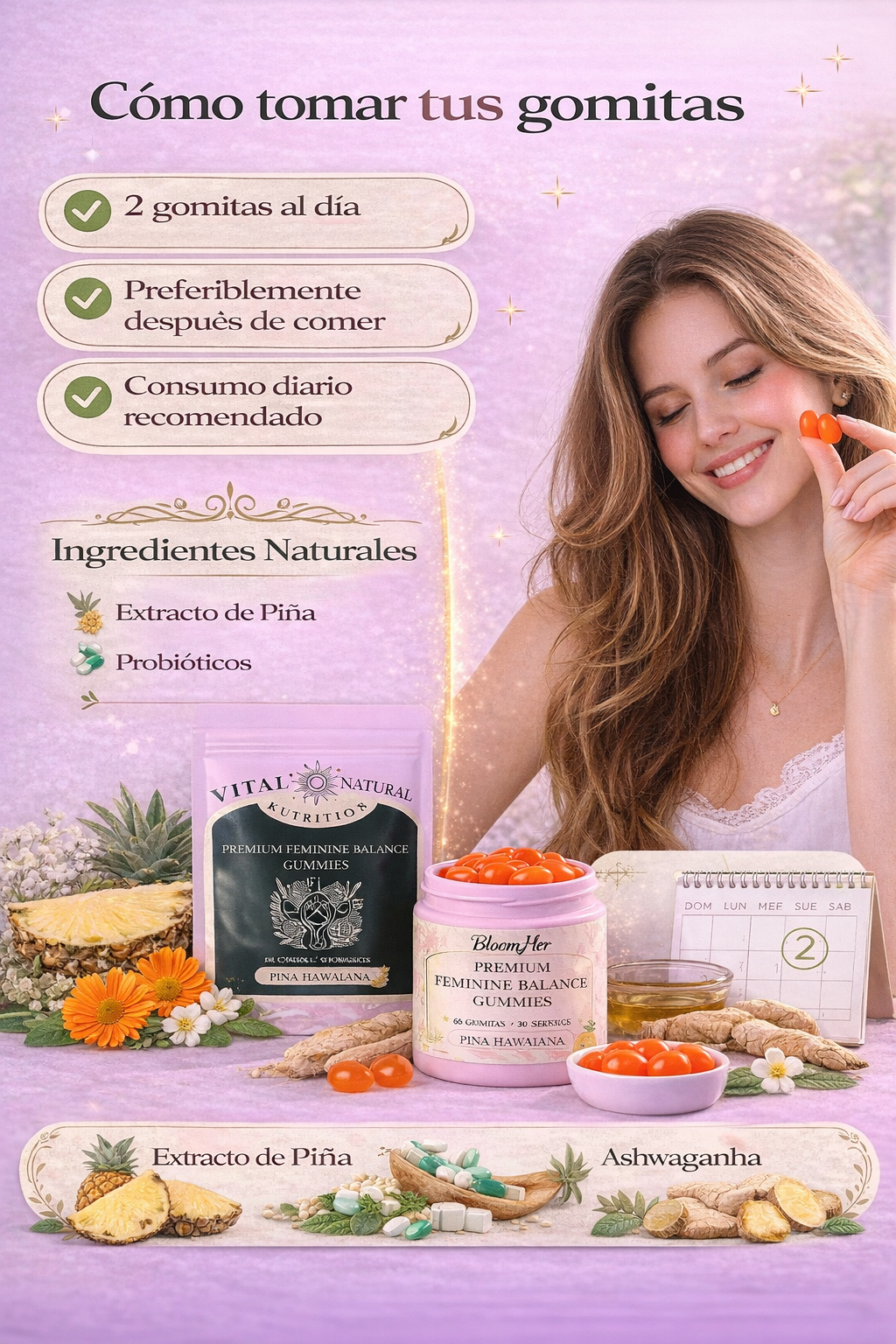 Gomitas para el equlíbrio femenino ph (60 gominolas) Tu Bienestar al Completo