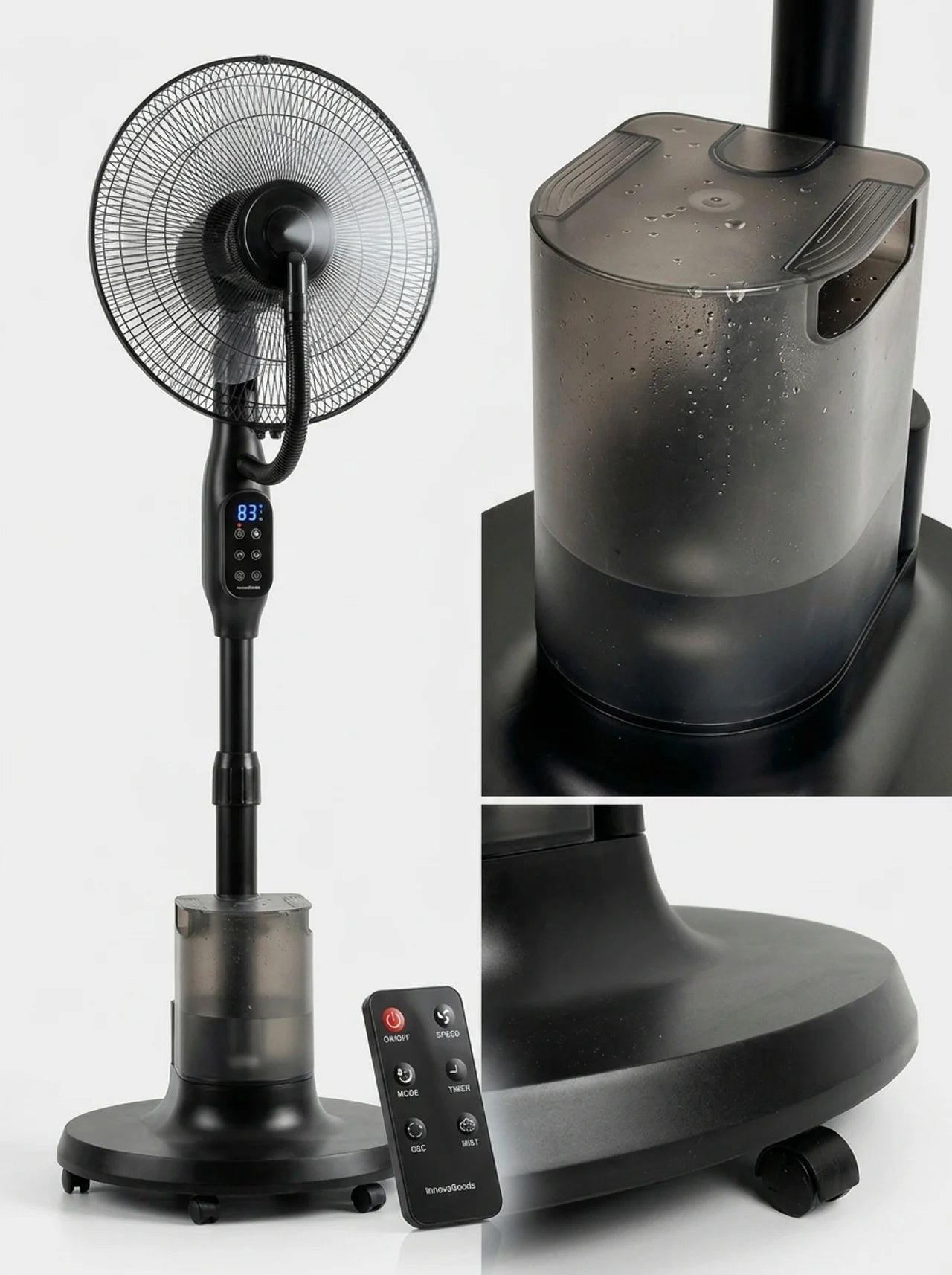 Ventilador de Pie Nebulizador con Mando a Distancia