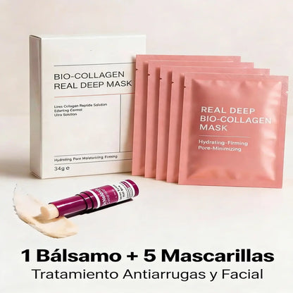 KIT DE COLAGENO (Balsamo Colágeno + 5 Mascarillas Biocolágeno)