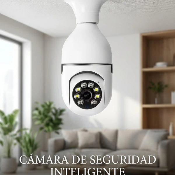 Cámara de Seguridad WiFi Tipo Bombilla 360° HD con Visión Nocturna