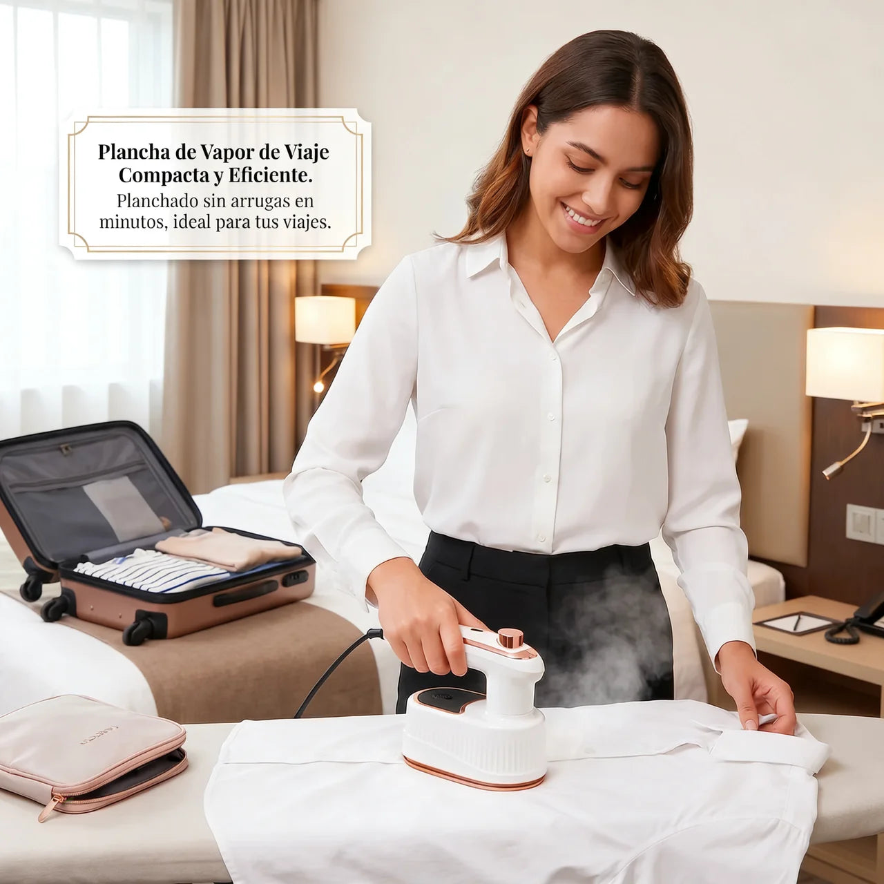 Plancha de Viaje Mini Plegable Con Vapor